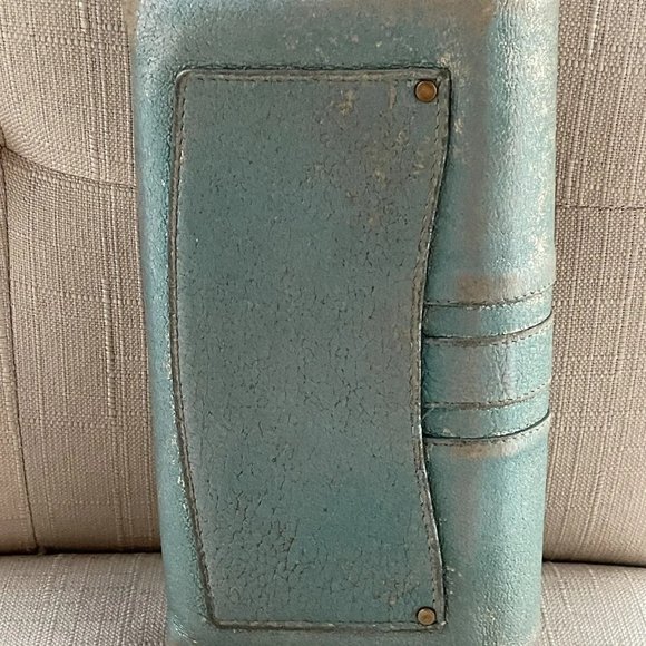 Jimmy Choo Women Wallet Cardholder Blue Leather Wristlet Clutch Purse Made Italy - Picture 4 of 12